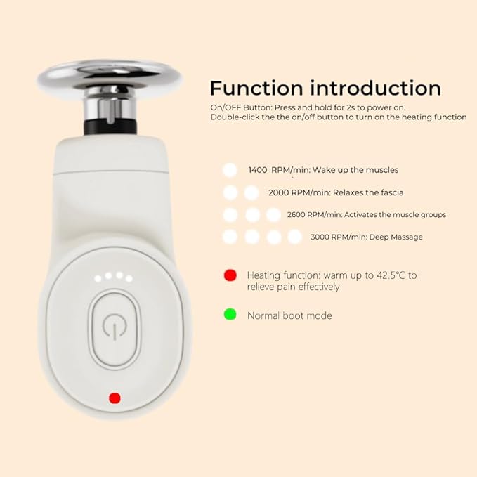 Mini Thermal Massage Gun with Heat, Portable Deep Tissue Percussion Massager, Color Silicone Sleeves Travel Size - Bloomnest