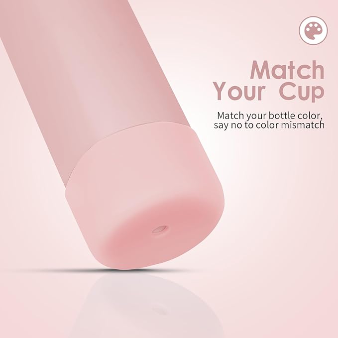 2PCS Silicone Water Bottle Boot, Compatible with Owala 24oz 32oz 40oz, Protective Anti-Scratch & Anti-Dent No Noise Sleeve Cover for FreeSip/Twist/Flip Water Bottles (Rose Quartz, 32oz) BKBY