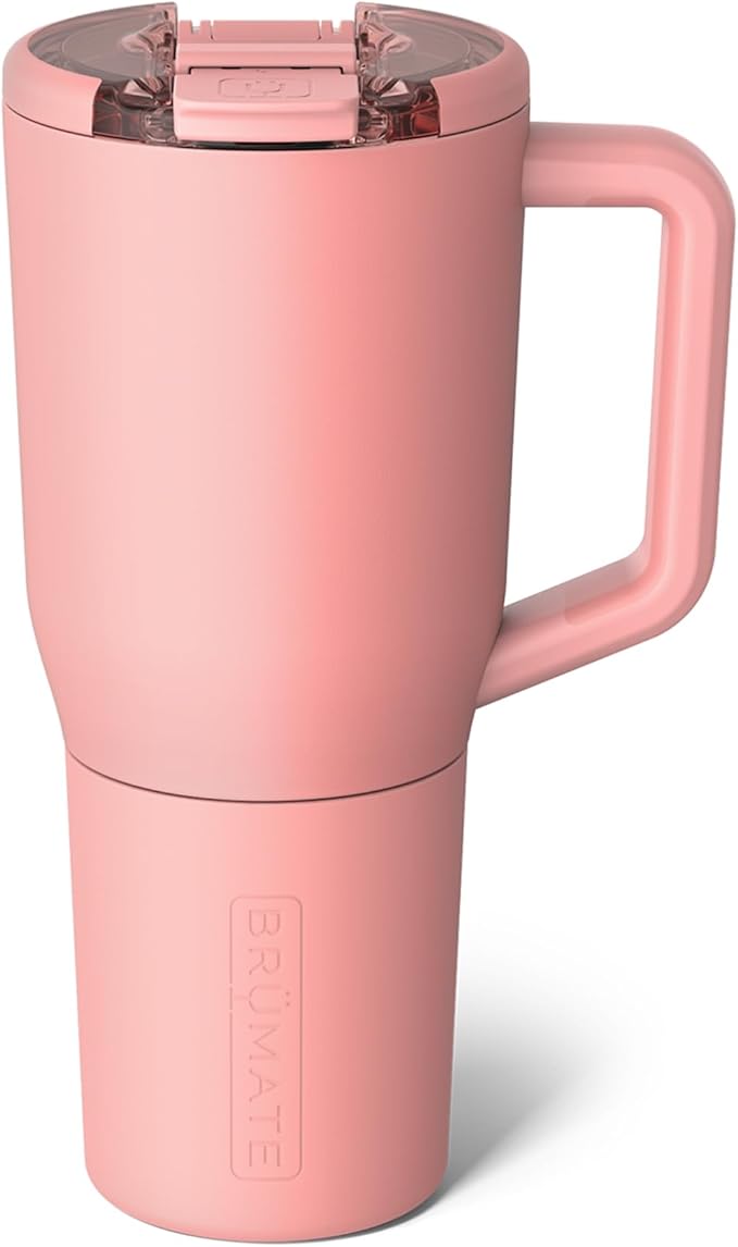 BrüMate Müv - 35oz 100% Leak Proof Insulated Coffee Mug with Handle & Lid - Stainless Steel Coffee Travel Mug - Double Walled Coffee Cup (Guava) - Bloomnest
