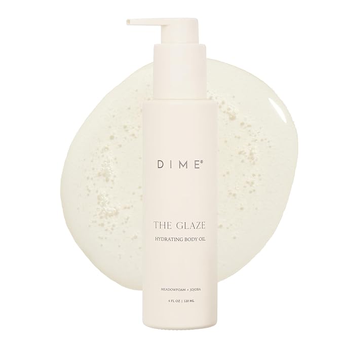 Dime Beauty Glaze Body Oil, Hydrating, Non-Greasy Massage Oil, Argan and Jojoba Oil for Skin, Bath Oil for All Over Body Glow, 4 oz / 120 ml - Bloomnest