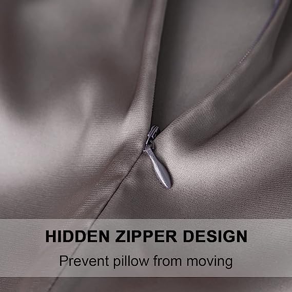 Mulberry Silk Pillowcase for Hair and Skin,Cooling Silk Pillow Case with Hidden Zipper,Allergen Proof Dual Sides Soft Breathable Smooth Silk Pillow Cover for Women (Dark Gray, Body) - Bloomnest