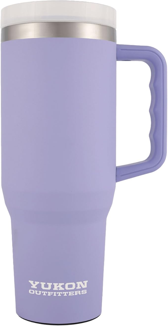 Yukon Outfitters Fit Forty 40oz Double Wall Vacuum Insulated Stainless Steel Tumbler with Reusable Straw & Ergonomic Handle | For Hot or Cold Beverage, Lavender - Bloomnest