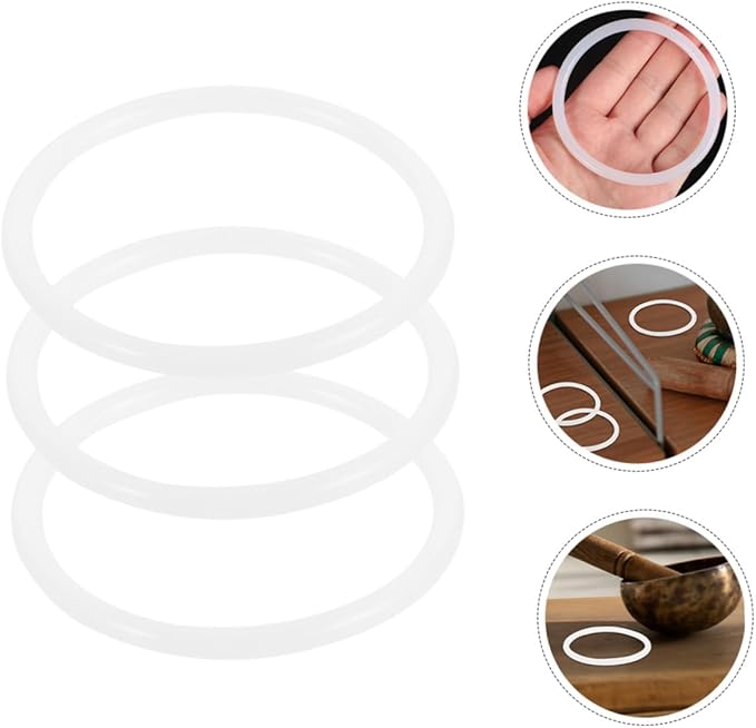 Vaguelly Music Bowl Washer Set - 3Pcs Durable Rubber Rings for Crystal Singing Bowls Easy to Clean Decoration - Bloomnest