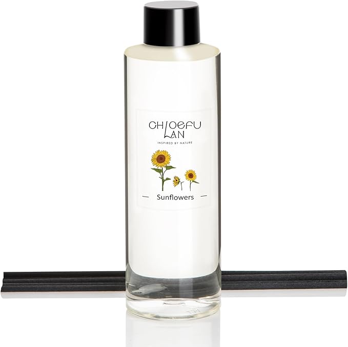 Chloefu LAN Sunflowers Scented Oil Diffuser Refill 200ml/6.76 fl oz Air Freshener with Natural Essential Oils，Floral Fruity Scent, Daisy-Inspired Long-Lasting Diffuser Oil, Home & Bathroom Decor - Bloomnest