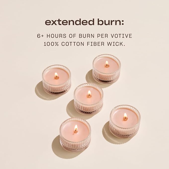 Snif G.O.A.T. Votive Candle Set, 5 Premium Scented Candles, 100% Cotton Fiber Wicks, Soy Wax Blend, Non-Toxic, Vegan - Bloomnest