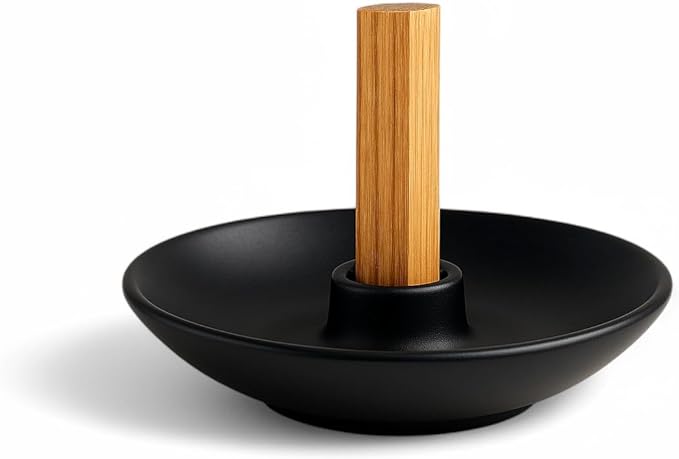 Authentic Peruvian Pottery Palo Santo Stick Holder | Handmade Ceramic Smudge Bowl | Incense and Sage Holder | Unique Decor for Spiritual and Aromatherapy Practices (Midnight Black) - Bloomnest