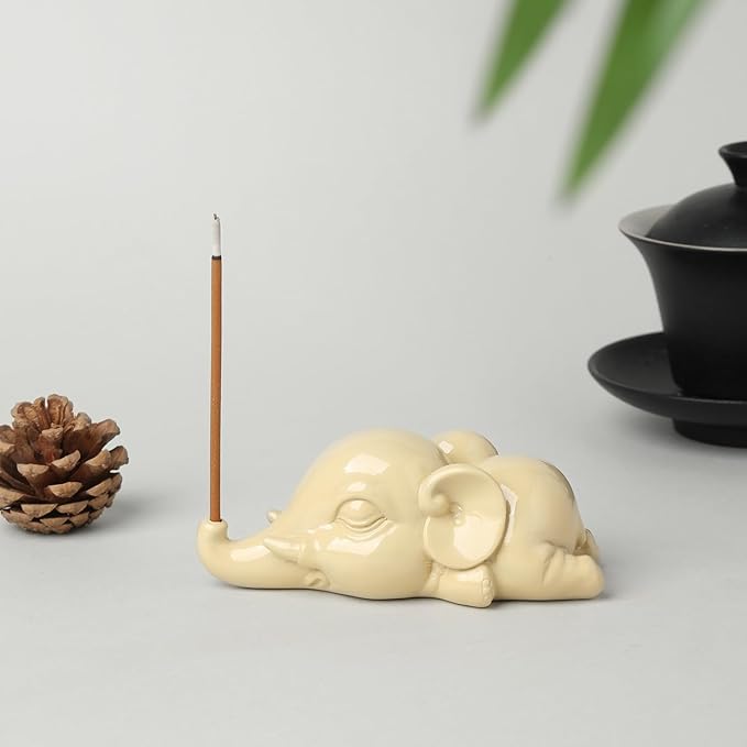 Cacukap Cute Elephant Incense Burner, Incense Holder for Sticks, Elephant Theme Incense Tray, Adorable Home Decoration, Unique Gifts Idea for Elephant Lover - Bloomnest