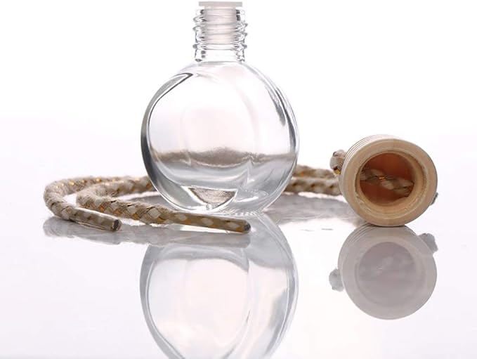 Car Aromatherapy Essential Oil Diffuser Bottle,10 Pack Car Air Freshener Bottle Empty Hanging Perfume Bottle Fragrance Decor Accessories Auto Window Ornament (round) - Bloomnest