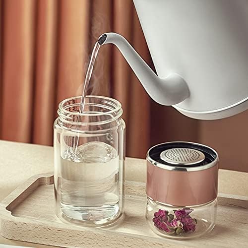 Yosoo Health Gear Tea Infuser Bottle, 420ml Tea Flood Cup Glass Water Bottle Double Wall Borosilicate Travel Tea Tumbler with Stainless Steel Filter Leakage Proof Water Separation Tea Mug - Bloomnest
