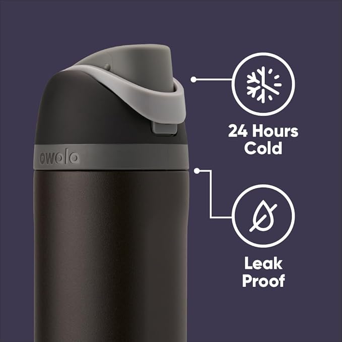 Owala Marvel FreeSip Insulated Stainless Steel Water Bottle with Straw for Sports and Travel, BPA-Free Sports Water Bottle, 24 oz, Black Panther | Insulated, with Straw, BPA-Free, Sports Water Bottle, Great for Travel, 24oz Owala