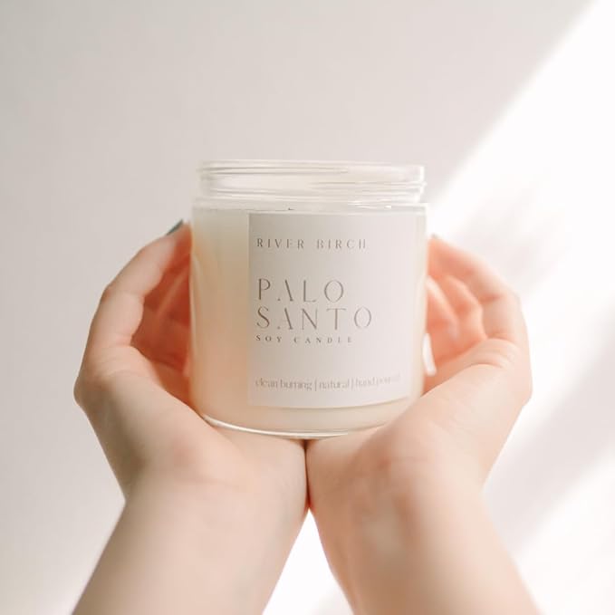 River Birch Candles Palo Santo Scented Candle | Premium, All-Natural, Non-Toxic, Soy Candles | 16oz 90 Hr Burn Time | Cozy Relaxing Gifts for Home - Bloomnest