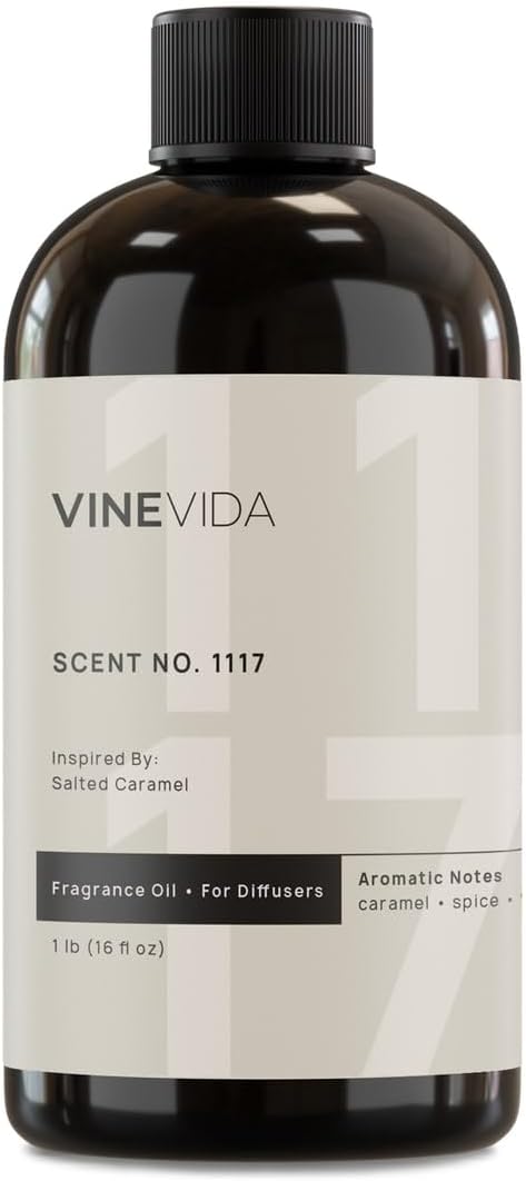 VINEVIDA [16 Fl Oz] Scent NO. 1117 Fragrance Oil for Cold Air Diffusers, Aromatic Notes of Caramel Spice, Salt, Sugar, Rum & Vanilla Essential Oils for Diffuser Oil Refill & Air Freshener Spray - Bloomnest