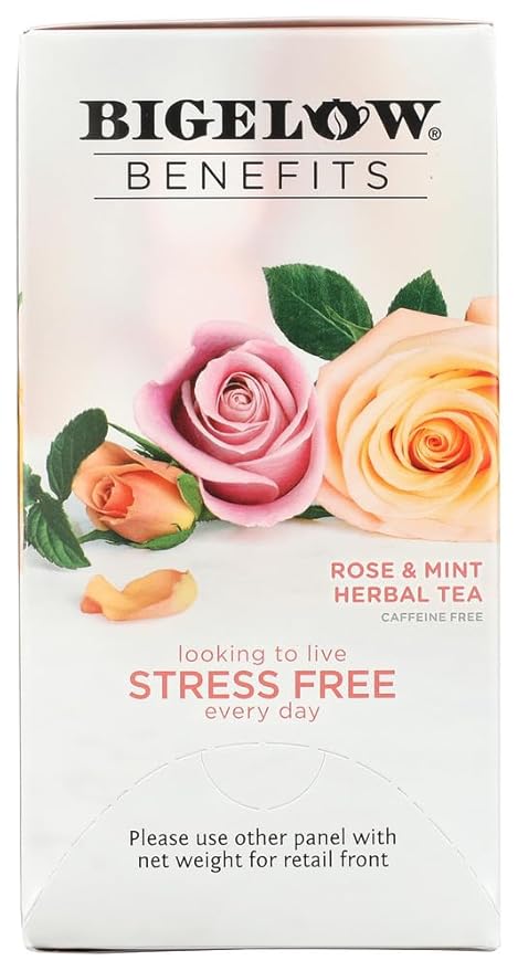 Bigelow RCB01027 Benefits Decaf Rose Mint Tea Bags, 18/Box - Bloomnest