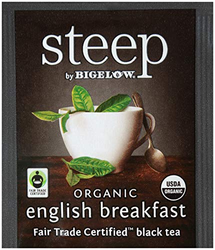 steep Organic English Breakfast Fair Trade 20 Count Box (Pack of 3), Certified Organic, Gluten-Free, Kosher Tea in Foil-Wrapped Bags - Bloomnest
