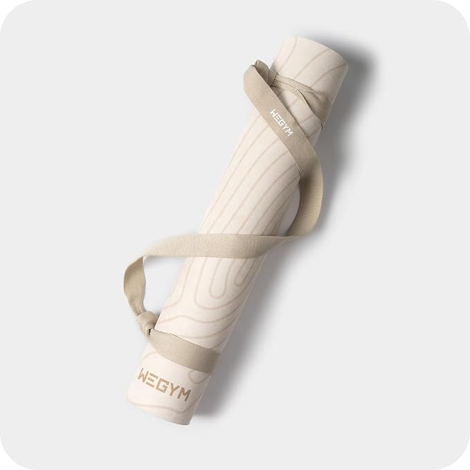 WeGym Yoga Mat, 4mm Cushioned Exercise Mat for Yoga, Pilates, Home Workouts - Anti Slip Polyurethane Suede Yoga Mat with Carrying Strap