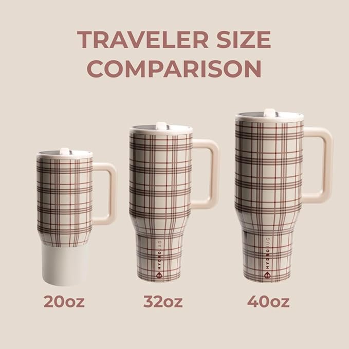 HydroJug Traveler - 32 oz Water Bottle with Handle & Flip Straw - Fits in Cup Holder, Leak Resistant Tumbler-Reusable Insulated Stainless Steel & Rubber Base - Gifts for Women & Men, Blair Hydrojug
