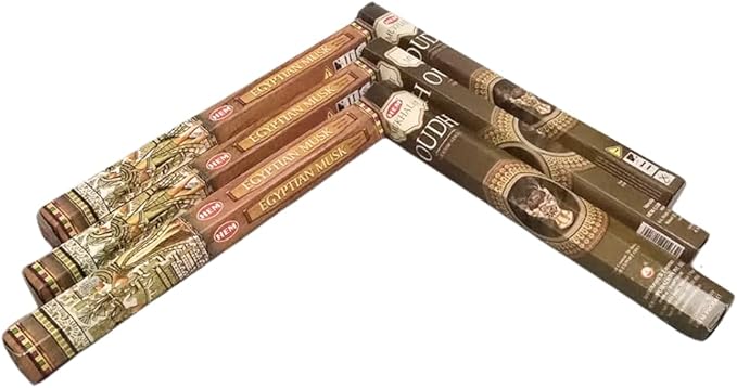 Sandalwood & Vanilla Incense from Hem Bundled with ANKCIENSE Incense Holder Bundle, Variety Pack of 120 Sticks (Egyptian Musk & M Oudh) ANKCIENSE
