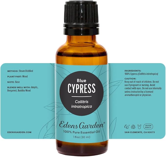 Edens Garden Cypress- Blue Essential Oil- 100% Pure Premium Grade, Undiluted, Natural, Therapeutic, Aromatherapy, The Best for Diffuser, Skin, Candle, Kid Safe 30 ml (1 fl oz) - Bloomnest