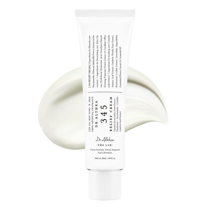 Dr.Althea 345 Relief Cream, Daily Face Moisturizer, Blemish Relief Care, Soothing Recovery & Moisture, Korean Vegan Skin Care for All Skin Types, 1.69 Fl Oz (Pack of 1) - Bloomnest