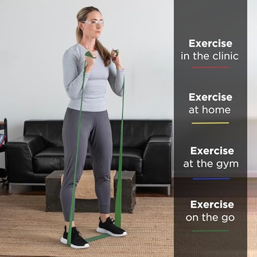 THERABAND Resistance Bands, 6 Yard Roll Professional Latex Elastic Band For Upper & Lower Body, Core Exercise, Physical Therapy, Pilates, Home Workouts, & Rehab, Green, Heavy, Level 4 - Bloomnest