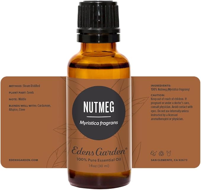 Edens Garden Nutmeg Essential Oil- 100% Pure Premium Grade, Undiluted, Natural, Therapeutic, Aromatherapy, The Best for Diffuser, Candle, Laundry, Humidifiers 30 ml (1 fl oz) - Bloomnest