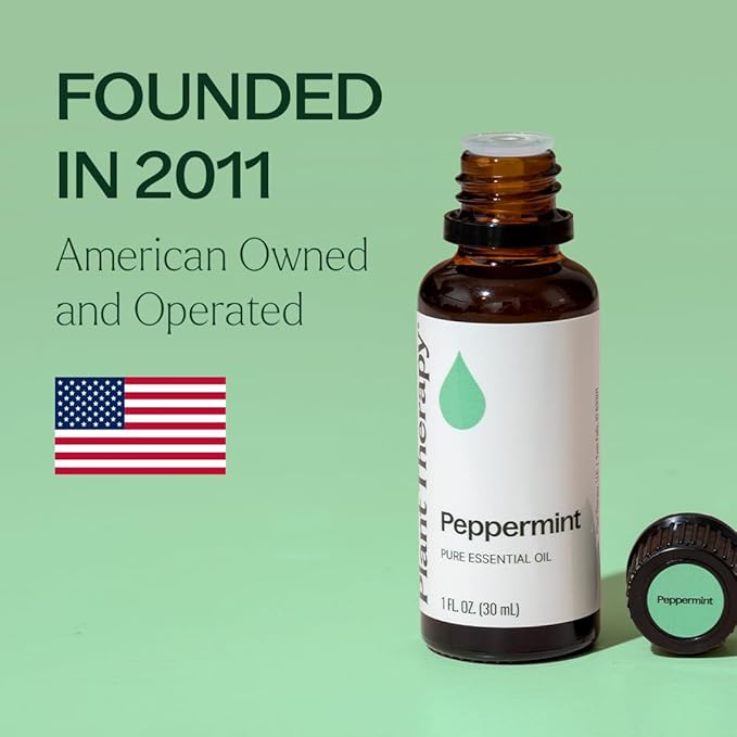 Plant Therapy Peppermint Essential Oil 30 mL (1 oz) 100% Pure, Undiluted, Natural Aromatherapy for Diffuser & Topical Use, Relaxation, Digestion, Respiratory, & Massage, Peppermint Oil for Skin & Hair PlantTherapy