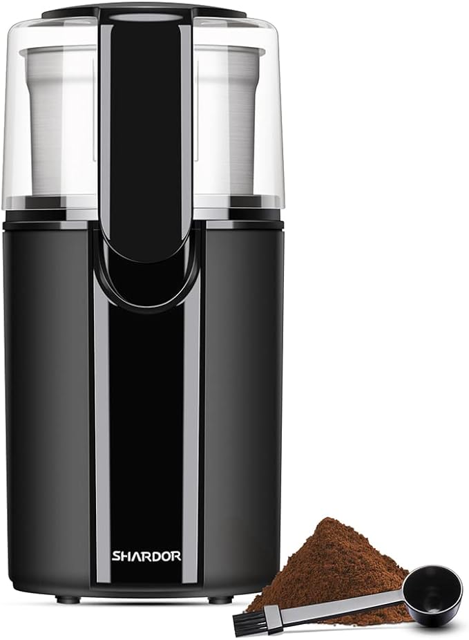 SHARDOR Coffee Grinder Electric, Coffee Bean Electric, Herb, Nut Grain Grinder with 1 Removable Stainless Steel Bowl, Black - Bloomnest