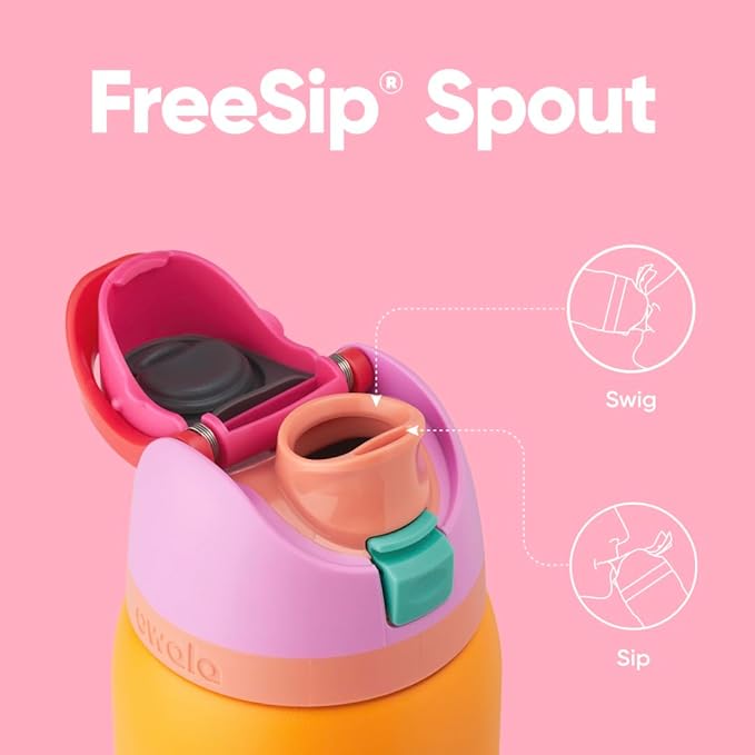 Owala FreeSip Insulated Stainless Steel Water Bottle with Straw for Sports, Travel, and School BPA-Free Sports Water Bottle, 32 oz, Tropical Owala
