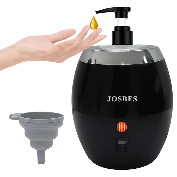 Warmer Oil Massage Lotion Warmer Kit for Professional Massage Therapy With Essential Oil Heater Bottle Dispenser Pump Funnel,15 Minutes Rapid Heating Machine- Ideal for Salon and Spa Use (Black) - Bloomnest