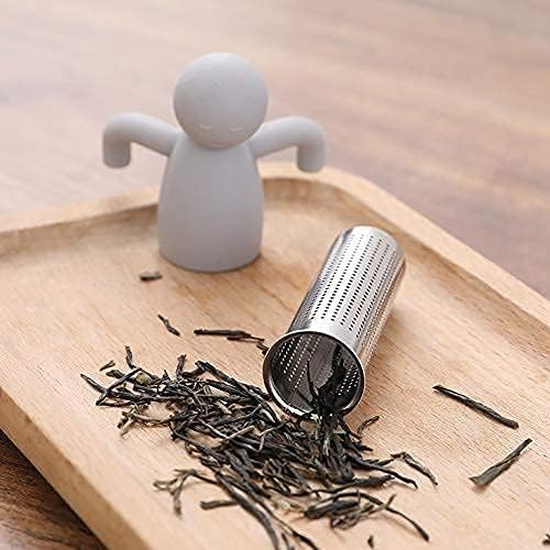Leden Tea Infuser for Loose Leaf Tea Cute Tea Strainer Ball Stainless Steel Extra Fine Mesh Tea Steeper Filter for Cup Mug Silicone Handle Grey - Bloomnest