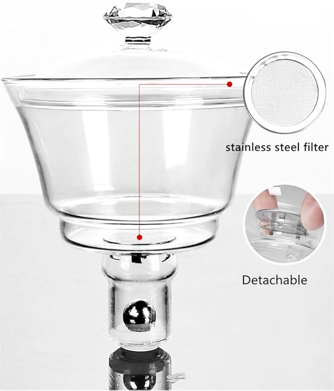 Mozeo Lazy Kungfu Teapot Glass Semi-automatic Tea Maker Suction Automatic Water Brewing Teapot Office Flower Glass Tea Set (Clear Teapot)