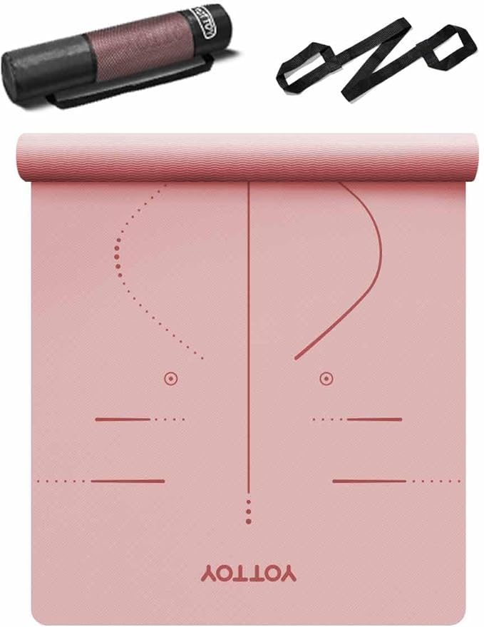 YOTTOY Yoga Mat, 72"x 32"x1/3" Extra Wide Non-Slip Exercise Fitness Yoga Mats,Eco-Friendly TPE Exercise Mats for Women Men Home Workout with Strap Bag - Bloomnest