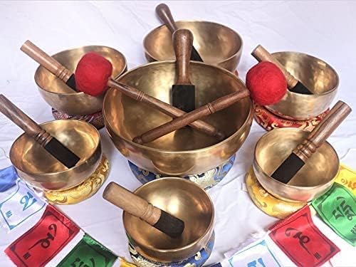 Chakra Healing Tibetan Singing Bowl-Hand Hammered Set of Seven Bowls - Bloomnest
