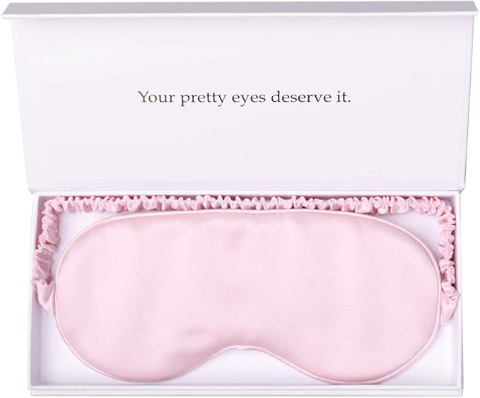 Silk Sleep Mask Light Blocking Luxury 100% Mulberry 19mm Silk Eye Mask Eye Cover Blindfold Ultra Soft Light & Comfy Anti Aging Skin Care with Travel Bag Gift Package - Bloomnest