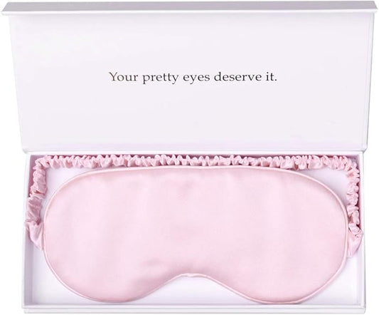 Silk Sleep Mask Light Blocking Luxury 100% Mulberry 19mm Silk Eye Mask Eye Cover Blindfold Ultra Soft Light & Comfy Anti Aging Skin Care with Travel Bag Gift Package - Bloomnest