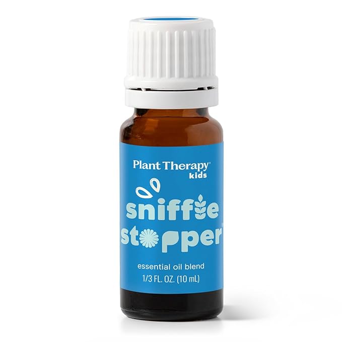 Plant Therapy Kids Sniffle Stopper Essential Oil Blend, 10 mL (1/3 oz), Respiratory Support Essential Oil Blend, Helps Clear Congestion, 100% Pure, Undiluted - Bloomnest