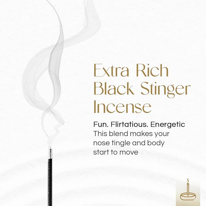Gonesh - Extra Rich Incense Sticks - Non-Toxic 10” Slow Burn Aromatic Sticks - Black Stinger - 100 Count Gonesh