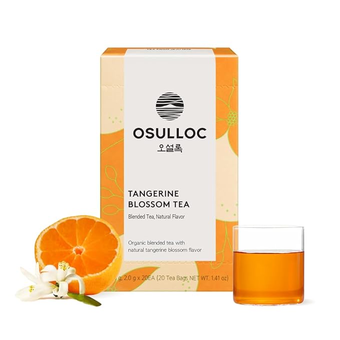 OSULLOC Tangerine Blossom Tea (Refreshing Tangerine Flavor), USDA Certified Organic, Tea Bag Series 20 count, Premium Blended Tea from Jeju - Bloomnest