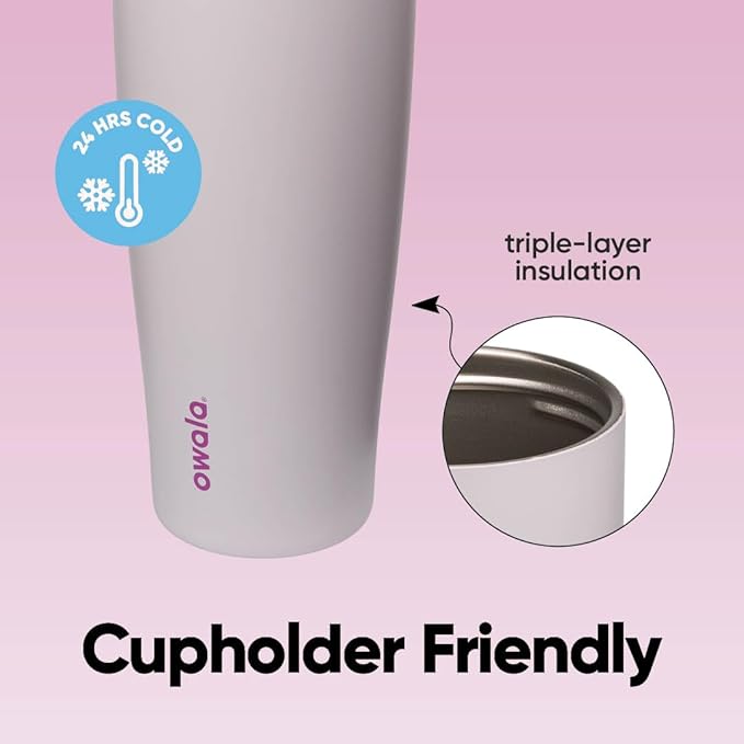 Owala FreeSip Tumbler Insulated Stainless Steel Water Bottle with Built-in Straw and Side Handle, For Travel, Work, School, and Sports, 40oz, BPA Free, Leak Proof, Dreamy Field Owala