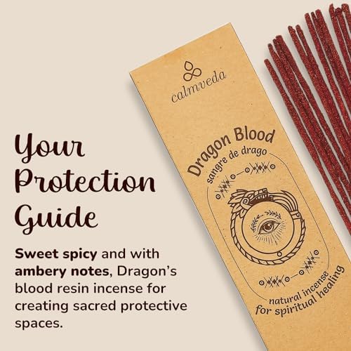Potent Dragons Blood Incense Sticks - (40+Sticks, 9 inch) Thick Natural Resin Incense, Clean Charcoal Free | Sweet Spicy & Ambery Smelling Protection Incents (Sangre de Grado) (Burn Time 45+ Mins) - Bloomnest