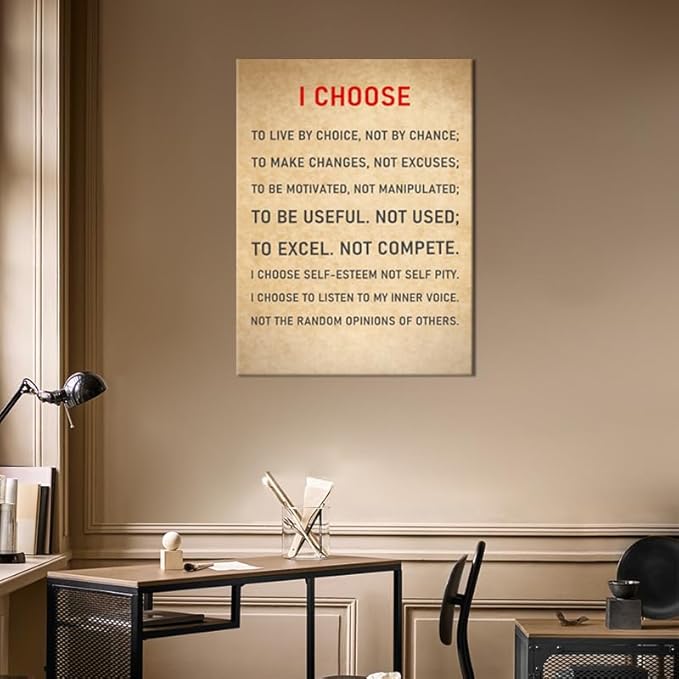I Choose Entrepreneur Quotes Motivational Wall Art Inspirational Poster for Office Inspiration Canvas Painting Prints Wall for Living Room Bedroom Home Decor Framed Artwork [30''W x 40''H] - Bloomnest