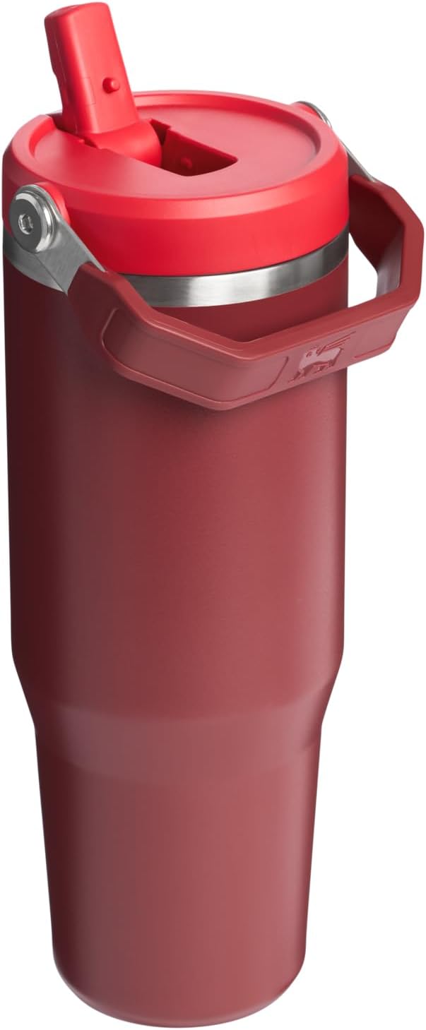 STANLEY IceFlow 2.0 Flip Straw Tumbler with Handle 30 oz | Twist On Lid and Flip Up Straw | Leak Resistant Water Bottle | Insulated Stainless Steel | BPA-Free | Cranberry - Bloomnest