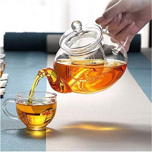 Glass Teapot with Removable Clear Infuser, 27 oz/ 800 ml Stove Top & Microwave Safe Borosilicate Glass Kettle with Loose Leaf Tea Strainer For Flower Blooming Tea - Bloomnest