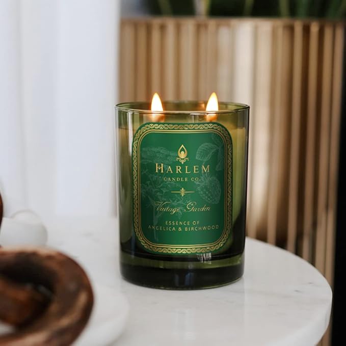 HARLEM CANDLE CO. Vintage Garden - Luxury Scented Soy Candle, 11 oz - 80-Hour Burn Time | Wild Berry, Rose, Absinthe, Angelica, Strawberry Musk, Birchwood | Scented Candles for Home - Bloomnest