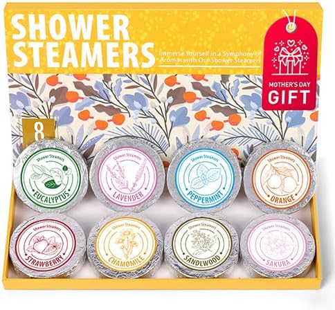 Shower Steamers Aromatherapy - Christmas Gifts for women, 8 Pack Pure Essential Oil Shower Bombs for Home Spa Bath Self Care, Lavender Stress Relief and Relaxation Gifts for Her Stocking Stuffers Pink - Bloomnest