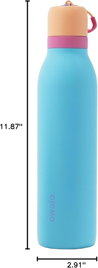 Owala FreeSip Twist Insulated Stainless Steel Water Bottle with Straw for Sports and Travel, BPA-Free, 24-oz, In Bloom Owala