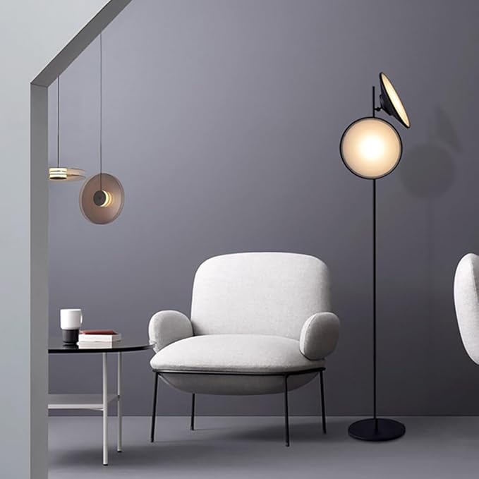 Contemporary Black Floor Lamp Nordic Art Family Living Room Bedroom Creativity Atmosphere LED Decorative Standing Light (D) - Bloomnest