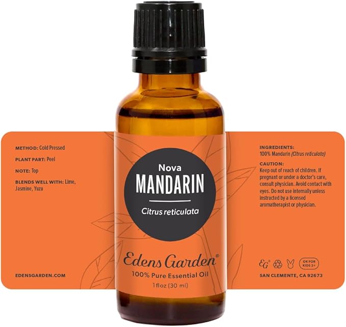 Edens Garden Mandarin- Nova Essential Oil- 100% Pure Premium Grade, Undiluted, Natural, Therapeutic, Aromatherapy, The Best for Diffuser, Candle, Laundry, Kid Safe 30 ml (1 fl oz) EdensGarden