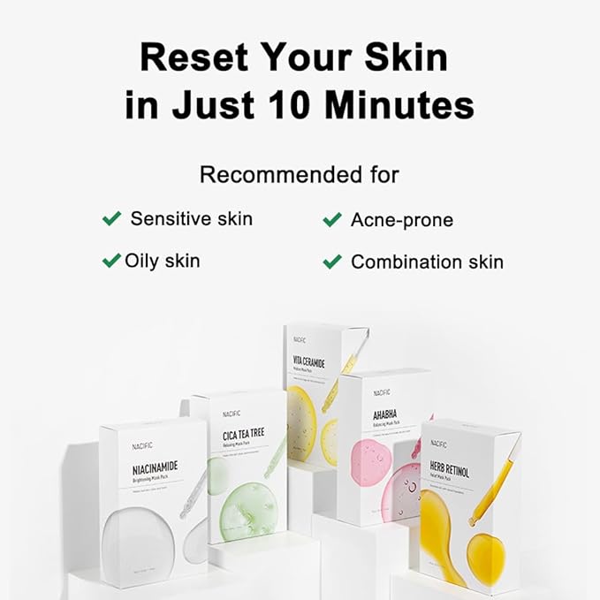 KOSBEAUTY NACIFIC Face Masks Skincare Korean – Premium 10-Sheet Variety Pack for Ultimate Skin Nourishment – Hyaluronic Acid, Ceramide & Vitamin-Infused for All Skin Types - Bloomnest