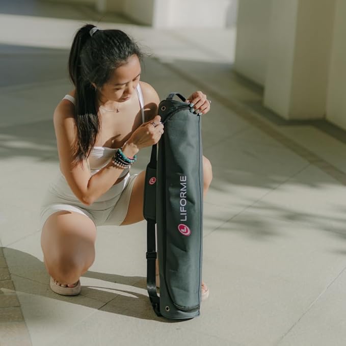Liforme Travel Yoga mat – Patented Alignment System, Warrior-Like Grip, Non-Slip, Eco-Friendly, Ultra-Lightweight and Sweat Resistant, Made with Natural Rubber - Bloomnest